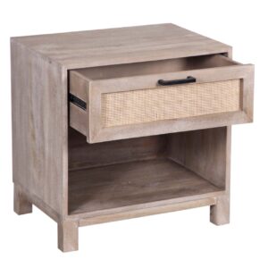 Havelock Manog Wood Cane 1 Drawer Nightstand