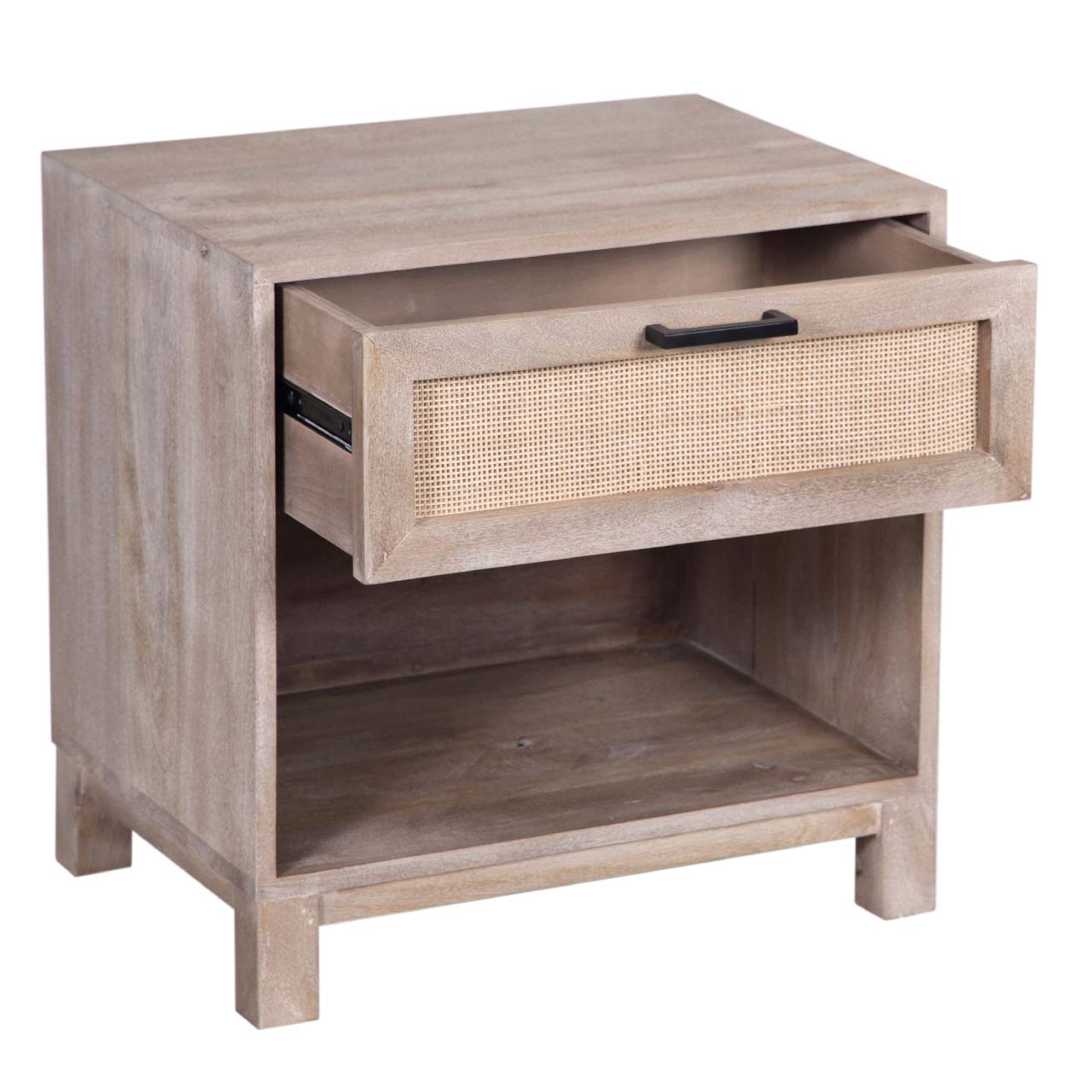 Havelock Manog Wood Cane 1 Drawer Nightstand