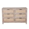 Havelock Manog Wood Cane 6 Drawer Dresser