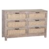 Havelock Manog Wood Cane 6 Drawer Dresser