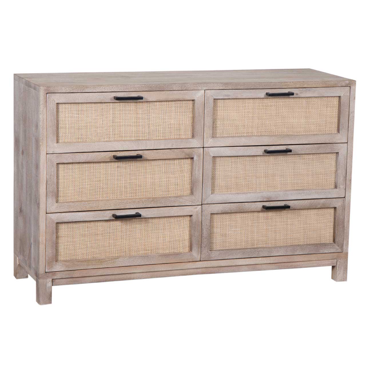 Havelock Manog Wood Cane 6 Drawer Dresser