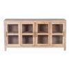 Helena Mango Wood Glass Sliding Door Cabinet