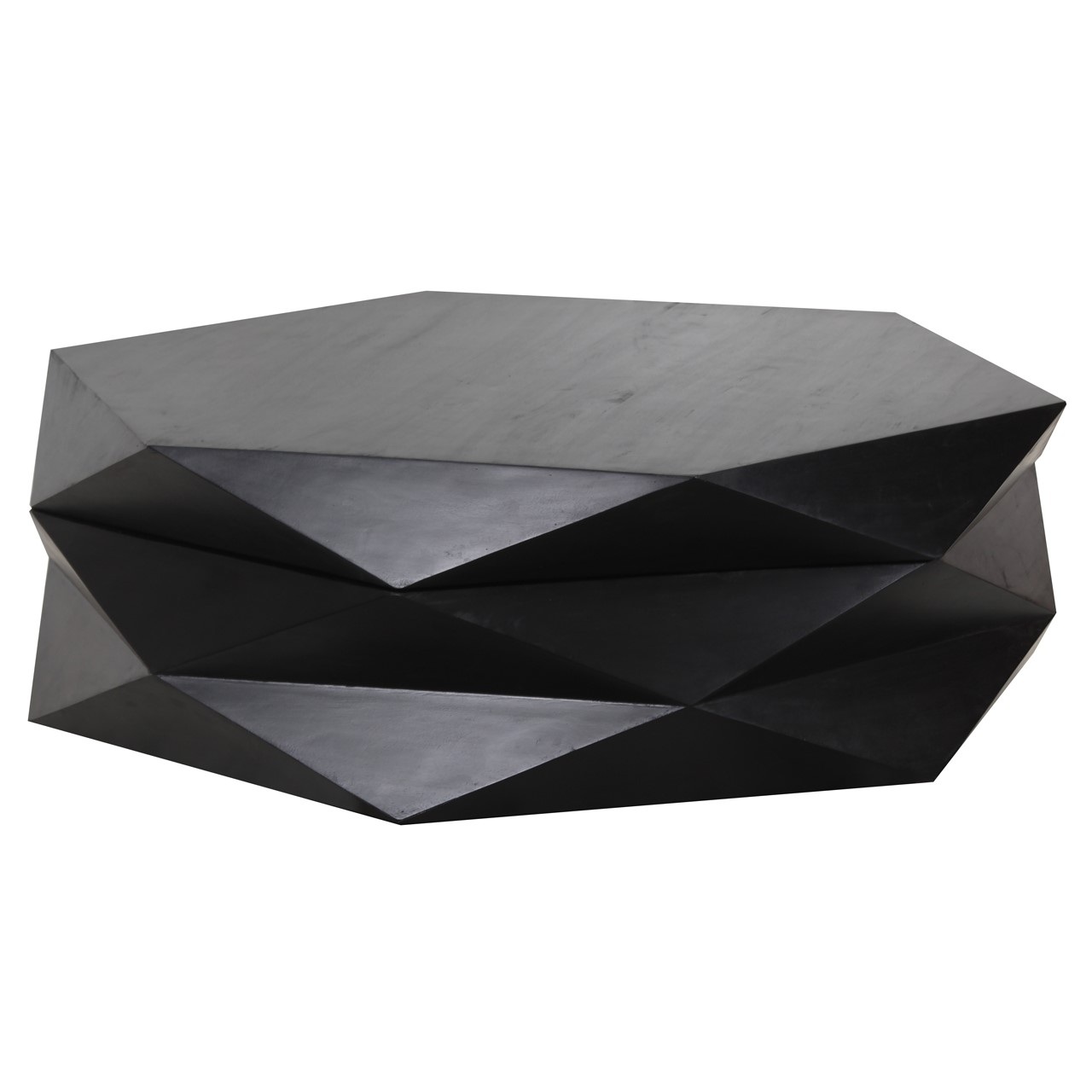 Hexagonal Mango Coffee Table With Storage Black A