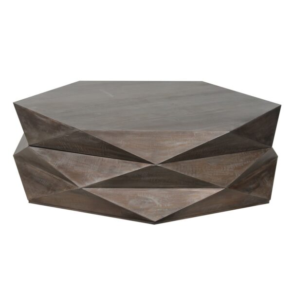 Hexagonal Mango Coffee Table With Storage Salvage