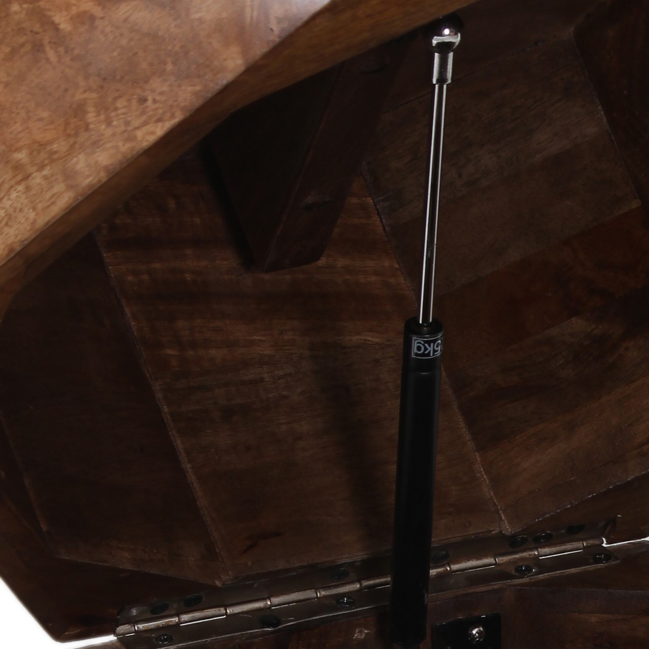 Hexagonal Mango Side Table With Storage Washed Walnut B