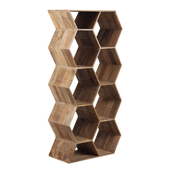 Hexagone Mango Wood Bookshelf