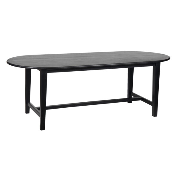 Holston Mango Wood Oval Dining Table Smooth Black