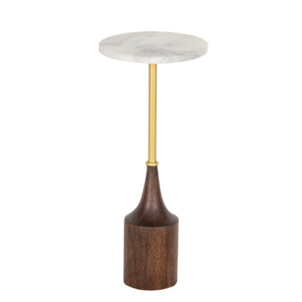 Hudson Marble Top Mango Wood Base Martini Table