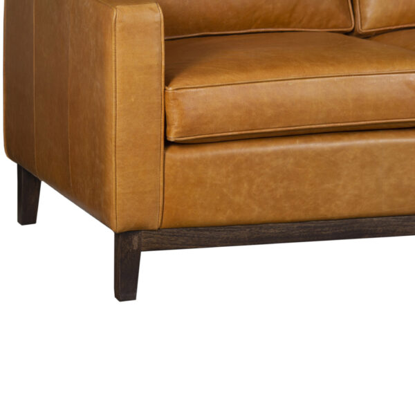 Hurbine Luster Tan Buff Leather 3 Seater Sofa