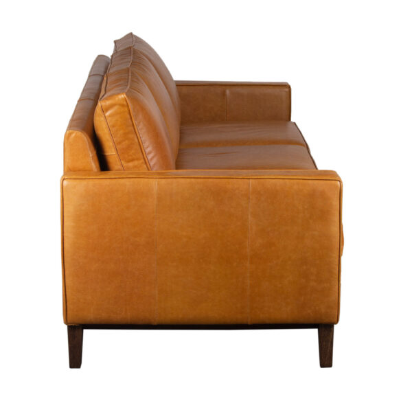 Hurbine Luster Tan Buff Leather 3 Seater Sofa