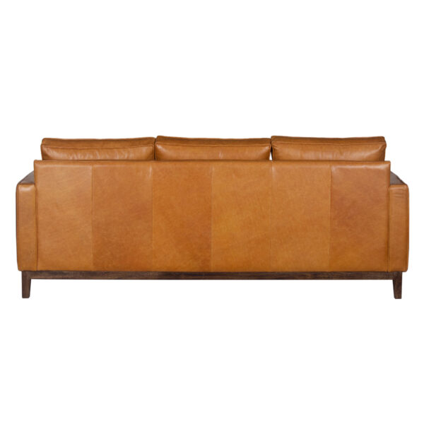 Hurbine Luster Tan Buff Leather 3 Seater Sofa