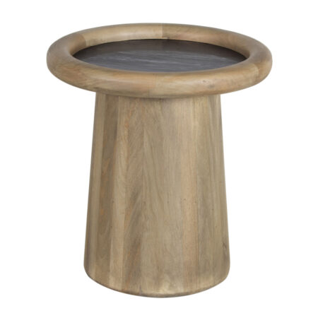 Hurmon Mango Wood Marble Top End Table