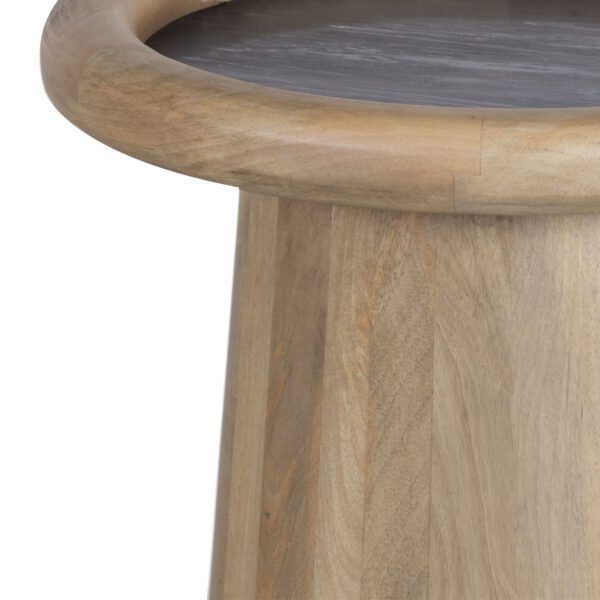 Hurmon Mango Wood Marble Top End Table