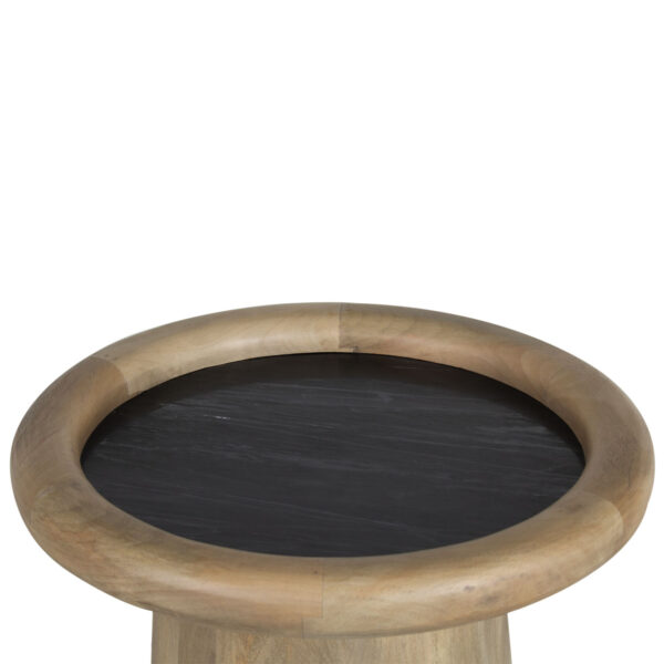 Hurmon Mango Wood Marble Top End Table