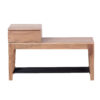 Iken Acacia Wood Metal Shelf Shoe Bench