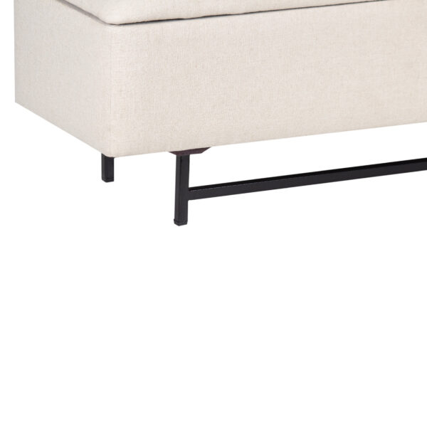 Inna Metal Legs Storage Bench With Upholstery Lift Top