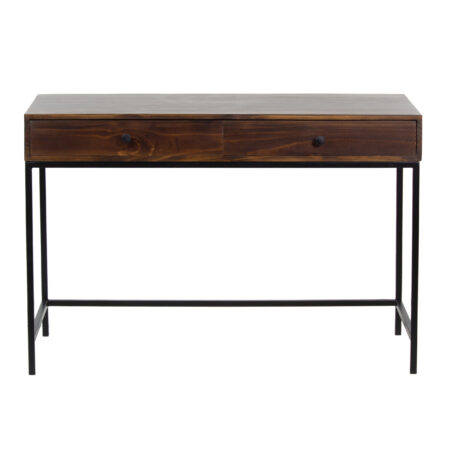 JJ Mango Wood & Metal Base with 3 Drawer Desk