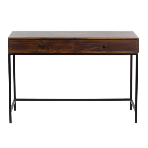 JJ Mango Wood Metal Base With 3 Drawer Desk