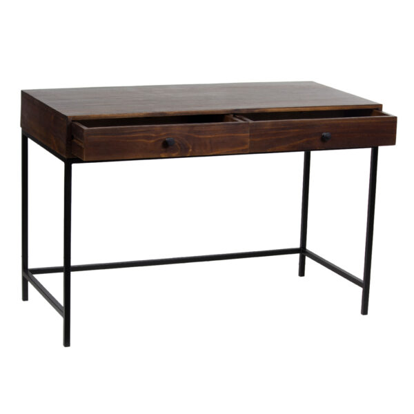 JJ Mango Wood Metal Base With 3 Drawer Desk