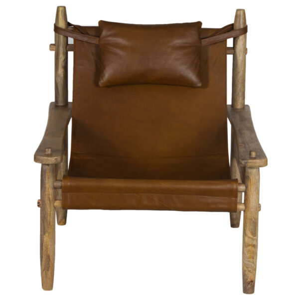 Jacob Mango Wood Leather Arm Chair