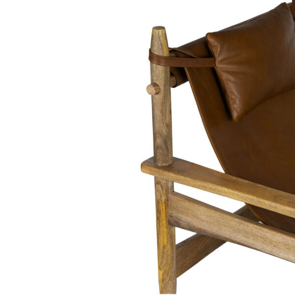 Jacob Mango Wood Leather Arm Chair