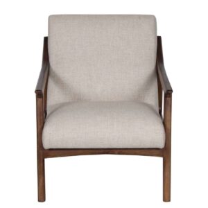 Jade Mango Wood Textured Fabric Uphostered Arm Chair