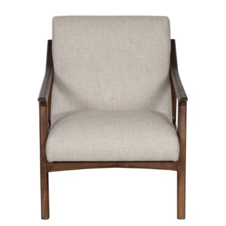 Jade Mango Wood Textured Fabric Uphostered Arm Chair