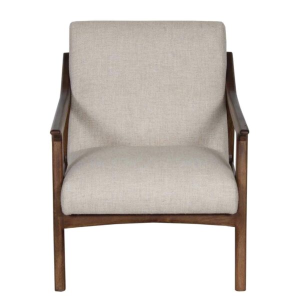 Jade Mango Wood Textured Fabric Uphostered Arm Chair