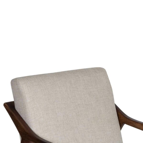 Jade Mango Wood Textured Fabric Uphostered Arm Chair