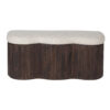 Jodie Mango Wood Storage Bench With Fabric Upholstery Seat