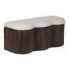 Jodie Mango Wood Storage Bench With Fabric Upholstery Seat