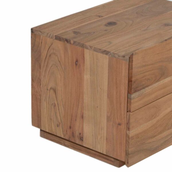 Jorden Acacia Wood 2 Drawer Bedside Table