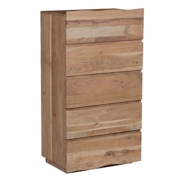 Jorden Acacia Wood 5 Drawer Highboy