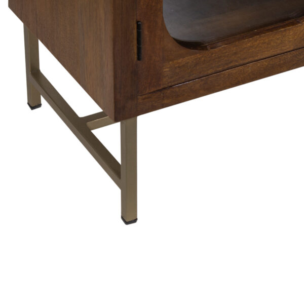 Kangley Mango Wood With Metal Stand Cabinet