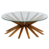 Kartell Mango Wood Glass Round Coffee Table