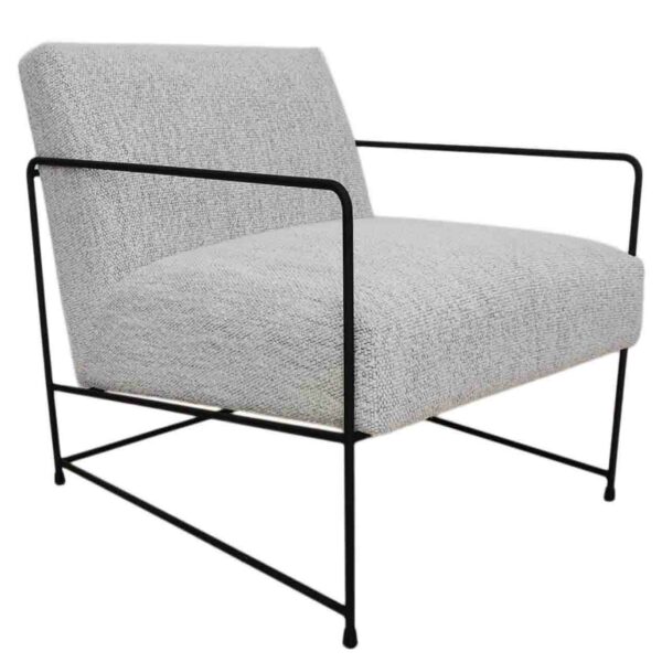 Kerry Metal Fabric Accent Chair Merino Cotton