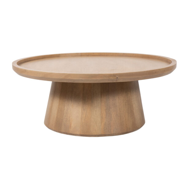 Kira Mango Wood Round Tray Top Coffee Table