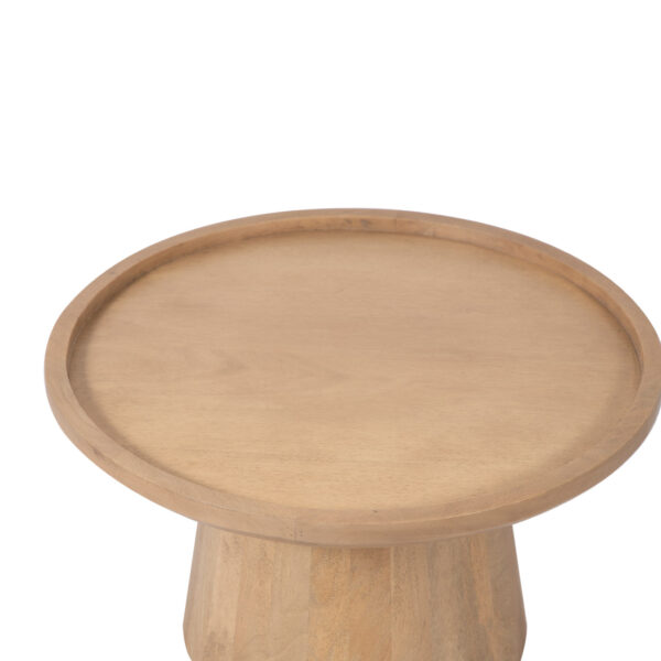 Kira Mango Wood Round Tray Top Coffee Table Small