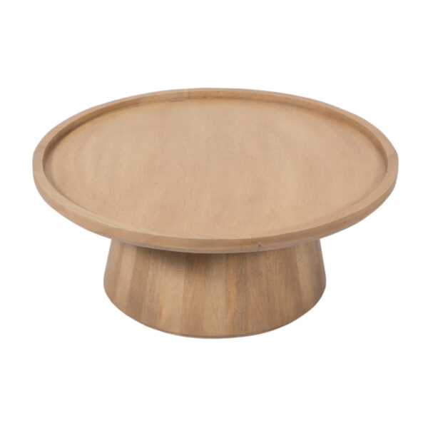 Kira Mango Wood Round Tray Top Coffee Table