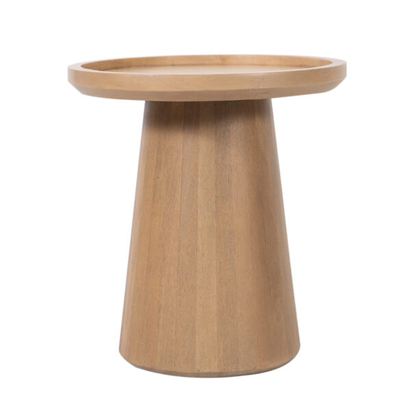 Kira Mango Wood Round Tray Top Side Table