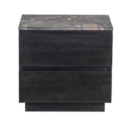 Laguna 2 Drawer Side Table With Sawar Marble Laguna 2 Drawer Side Table With Sawar Marble