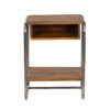 Ledell Mango Wood 1 Open Shelf Side Table With Stainless Steel Base