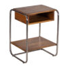 Ledell Mango Wood 1 Open Shelf Side Table With Stainless Steel Base