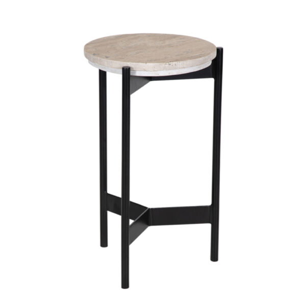 Leroy Metal Base With Marble Top Round Side Table