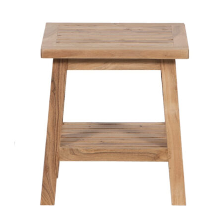 Linen Acacia Side Table With shelf Linen Acacia Side Table With shelf
