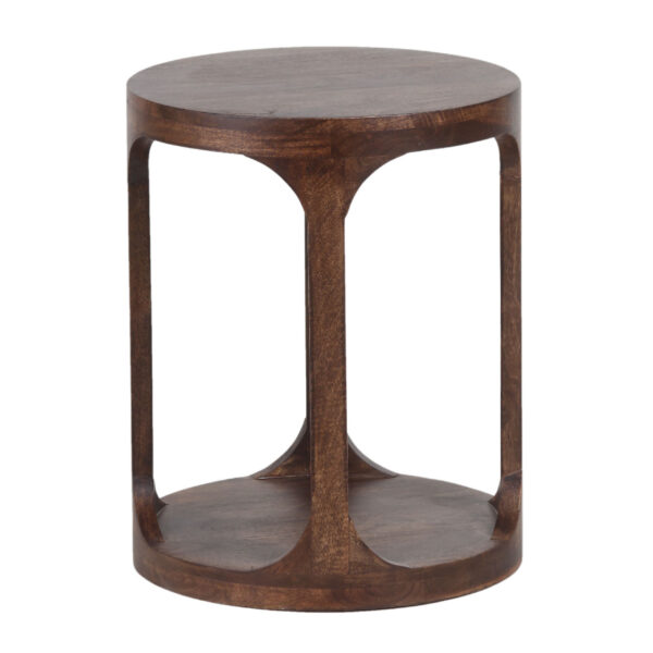 Lumber Mango Wood Round Side Table