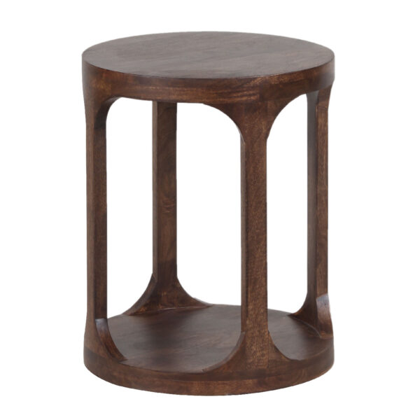 Lumber Mango Wood Round Side Table