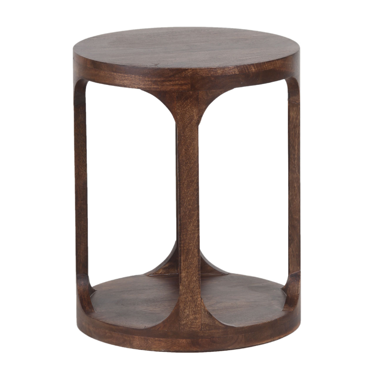 Lumber Mango Wood Round Side Table