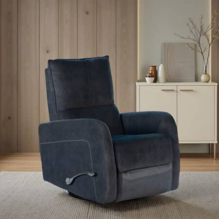Madras Fabric Reclining Armchair - Blue Madras Fabric Reclining Armchair - Blue