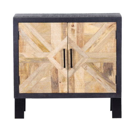 Malabar Mango Wood Parquet 2 Door Cabinet